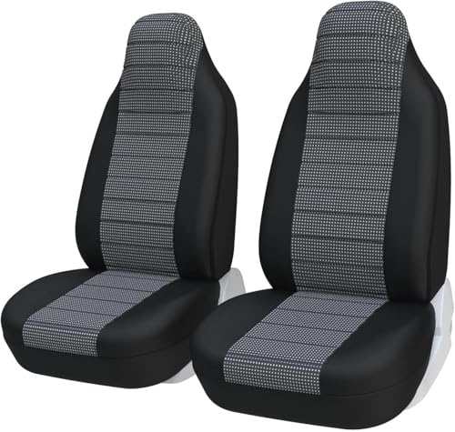 TOYOUN Autositzbezüge Vordersitze Sitzbezüge Auto Grau, Auto-Sitzschoner Schonbezüge Vordersitzbezüge Universal Hochlehnige Schalensitzbezüge