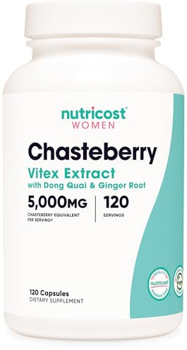 Nutricost Chasteberry Extract Supplement for Women 120 Capsules for 120 Servings - Vitex Extract with Dong Quai & Ginger Root, Vegan