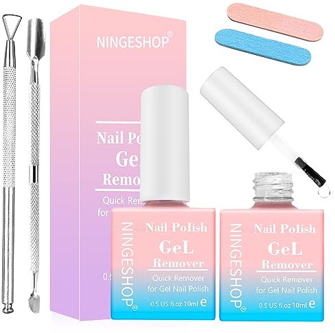 2 Pezzi Magic Remover Semipermanente, Levasmalto Rimuovi Semipermanente Unghie, Professionale Rimuove Lo Smalto In Gel In 3-5 Ninuti, Enza Bisogno Di Ammollo O Avvolgimento, Non Irritante