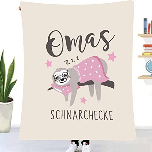 ZUCZUG Muttertagsgeschenk für Oma, Kuscheldecke Flauschige Personalisierte Geschenke Faultier Decke An Meine Oma, Super Weiche Flanelldecke Wohndecke zum Geburtstag Muttertag