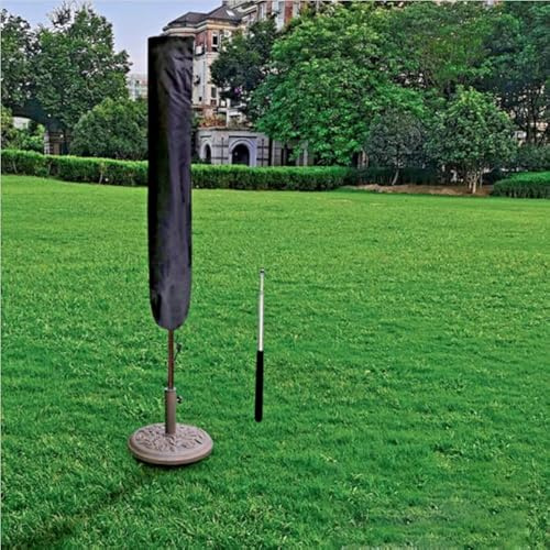 Garden Haven Heavy Duty 610D Oxford Material PU Coating Waterproof Parasol Cover for 2M-2.7M 190cm Length with 1m Telescopic Assist Pole, Drawstring Closure, protects your parasol ,Windproof