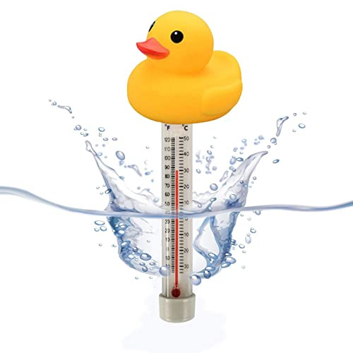 Niktule Pool-Enten-Thermometer schwimmend, Enten-Pool-Thermometer, Mit dünnem Seil, bruchfest, niedlich, sinkendes Pool-Thermometer für Zuhause