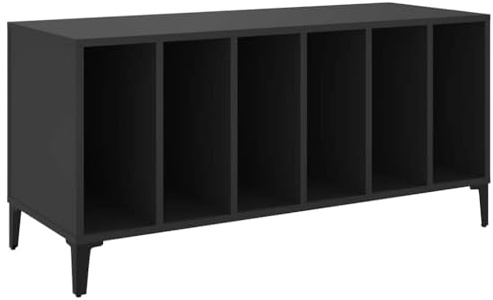vidaXL Mobile Porta Dischi Nero 100x38x48 cm in Legno Multistrato