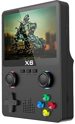 Breadom X6 Retro Handheld Games Consoles, Built In 10000+ Games, 3.5 Inch IPS Screen Retro Games Console, 11 Emulators Retro Handheld Game Console Dual 3D Joystick, Supports two-Player Games, Black