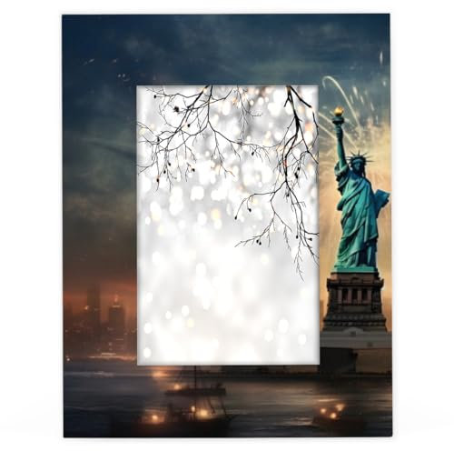 Bilderrahmen USA New York Statue Liberty, 27,9 x 35,5 cm, für Fotos von 27,9 x 35,5 cm, Holz-Bilderrahmen für Heimdekoration