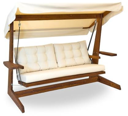 Westmann Holz Hollywoodschaukel Viva 2400 | Beige | 237x115x175 cm