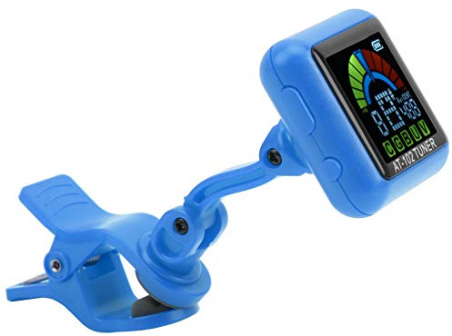 Stimmgerät für Violine, Ukulele, Stimmgerät, USB-Gitarren-Stimmgerät, Violinenstimmer, Gitarren-Clip-Tuner, Metronome (AT-102 blau)