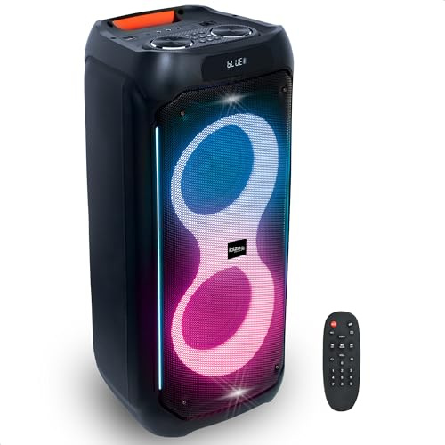 Ibiza - COLUMBA800 - Leistungsstarker 2x8/20cm Akku-Lautsprecher - Bluetooth, Micro-SD, USB, Aux, 2 MIC IN, 1 GT IN, RCA Out - TWS - Mehrfarbige Endlos-LED - Handgriff