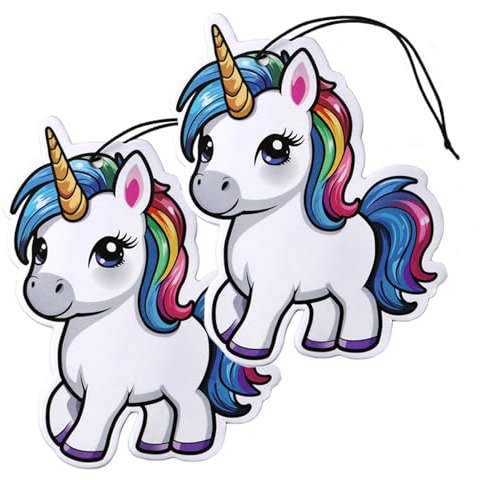 Set di 2 Deodorante per ambienti Tuning, albero profumato per auto, pendente profumato per auto 2x Unicorni)