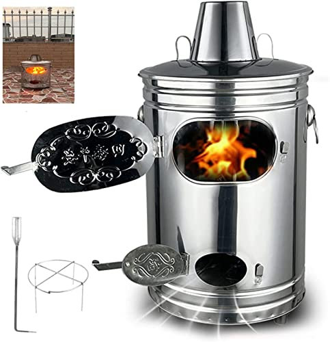 Verbrennungsanlage B57 x 31 x 42 cm – rauchfreie Feuerstelle für Hinterhof, Gartenverbrennungsanlage mit Feuerhaken, tragbare Müllreinigung