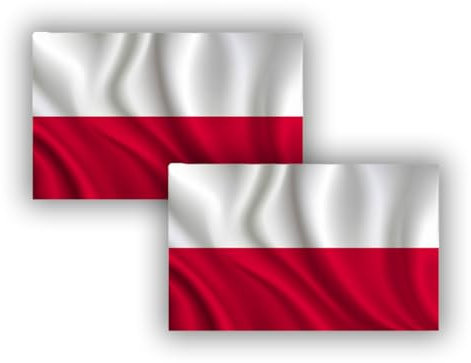 Bandera de [PAIS], Bandera 90cm x 150cm, Grande con Trabilla para Mástil y Cordones para Sujetar, Ligera, para Deportes, Fútbol, Edificios (Polonia 2ud)