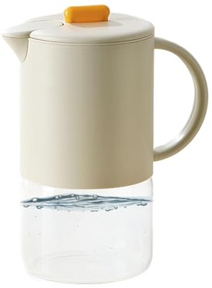 Glass Pitcher with Lids for Fridge, Tea Jug with Handle, 23x19.3x12cm/9.06x7.6x4.72 inches Easy Clean Iced Beverage Dispenser, 1500ml Juice and Lemonade, Ideal for Daily Use