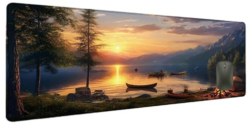 Alfombrilla Ratón XXL 1200x600mm Atardecer Alfombrilla Gaming Paisaje, Mouse Pad Tapete Escritorio Accesorios Gaming, Almohadilla Raton Resistente al Agua Mouse Pad Gaming Antideslizante Jugadores I-4