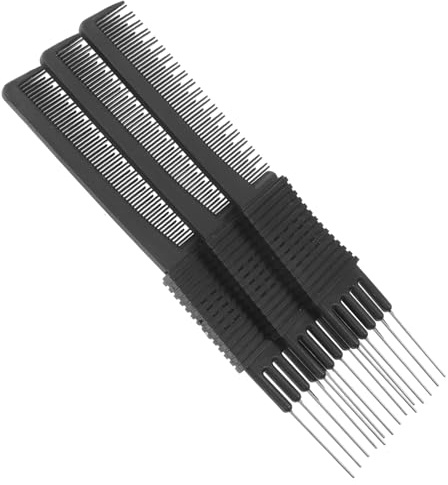 FOYTOKI 3 Piezas Peine De Peluquería Aguja De Acero Para Peinar El Cabello Peine De De Aguja De Acero Para Peinar Para Uso Profesional Salón