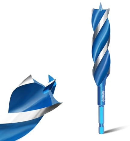 Teronbeta Wood Drill Bit 22mm x 155mm Professional 1/4 Inch Hex Shank Brad Point Auger Drill Bits for Wood