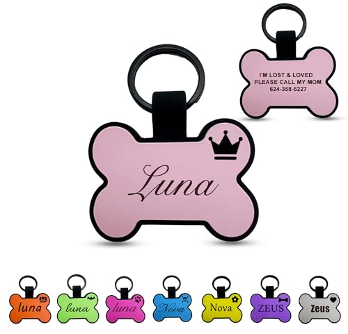2er-Pack Silikon-Hundemarke, personalisierte, geräuschlose Haustiermarke mit einzigartigem Namensmuster-Design, Haustier-ID-Namensschild im Knochen-Design