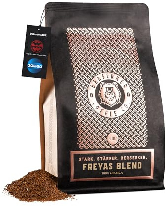 BERSERKER COFFEE - Freyas Blend, 500g - 100% Arabica Kaffeebohnen - sanft fruchtige Kaffeebohnen, milde Röstung - GEMAHLEN FÜR FRENCH PRESS