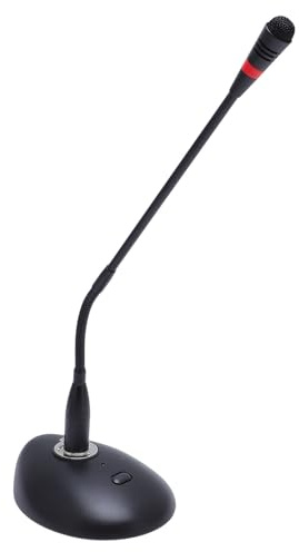 Sxhlseller Microfono a Condensatore a Collo di Cigno, Microfono da Podio da Tavolo Regolabile per Conferenze, Riunioni, Conferenze - Cablato XLR Cardioide, Base Antiscivolo, Staccabile