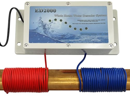 ED2000 Descalcificador de agua para toda la casa, acondicionador electrónico alternativo de agua dura sin sal