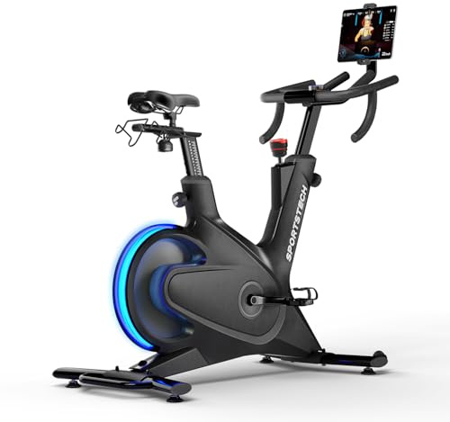Sportstech sBike Lite oder mit 10,1 Display - Smartes Heimtrainer Fahrrad mit LED - Deutsche Qualitätsmarke - App mit Kursen und 360° Funktion für Full Body Workout - Ergometer