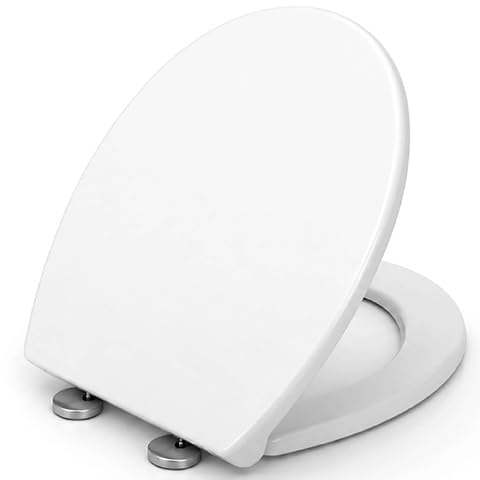 Futura Soft Close Oval Toilet Seat, Quick Release, White | Premium thermoplastic with one-button quick release, adjustable hinges, top or bottom fixing and universal 44.5 x 37cm fit.