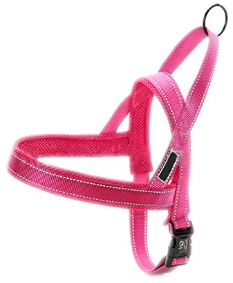 Hundegeschirr Mesh Welpengeschirr Nylon Norwegergeschirr Soft Vest Harness Brustgeschirre Reflektierende Sicherheitsgeschirr Brustgurt für Kleine, Mittlere und Große Hunde (XS, rosa)