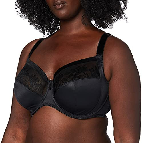 Fantasie Women's Illusion Underwire Side Support Full Coverage Bra, Black, 34 J UK