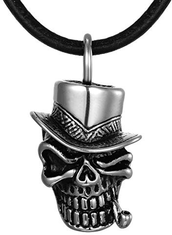DonDon Herren Lederkette Leder Halskette 50 cm mit Edelstahl Anhänger Drache Thor Hammer Anker Totenkopf Löwe Tribal und vielen weiteren