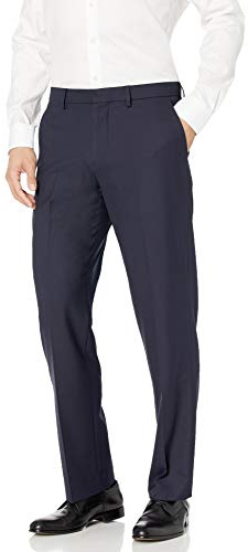 Amazon Essentials Pantalon Habillé Extensible et Anti-Plis, Coupe Classique Homme, Bleu Marine, 28W / 32L