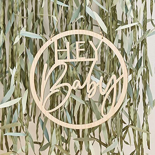 Hey Baby Hula Hoop Reifen aus Holz | Babyparty Deko