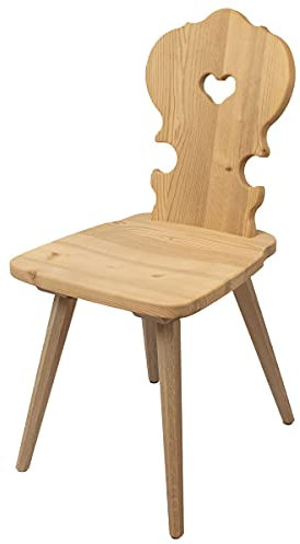 4betterdays.com NATURlich leben! Bauernstuhl aus hochwertiger Fichte Altholz gedämpft - Traditioneller Holzstuhl - Landhausstuhl - Sitzhöhe: 45 cm, Sitztiefe: 38 cm - Handarbeit aus Südtirol