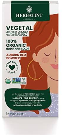 Herbatint Henna Color Organic Hair Dye Plant-Based Henna Powder & Herbal Formula - Vegan - Auburn Red - 3.5oz