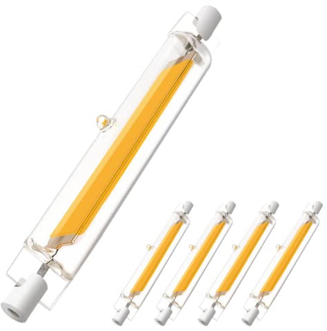 CLAR - R7S LED 118mm, Bombilla R7S LED 118mm, 13W Luz Fría 6000ºK (Pack 5)