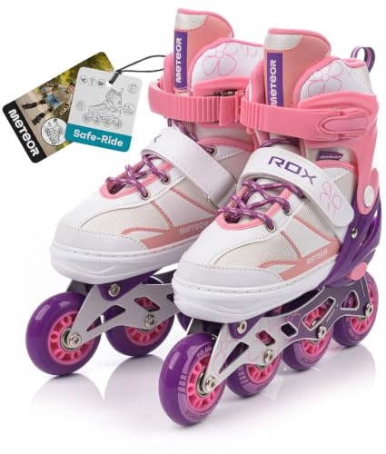 Inline Skates Children's Roller Skates Roller Skates ABEC 7 Carbon Child Safety Skates for Kids Adjustable Shoe Size (L 38-41, pink)