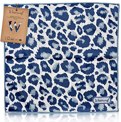 WESERWEF Chiffon de Nettoyage en Microfibre XXL au Design Élégant pour Lunettes, Smartphones, Tablettes, Appareils Photos, Chiffon à Lunettes et Chiffon pour Écran, 30 x 30 cm (Leo)