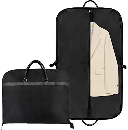 60 X 100 cm Kleidersack Anzug Kurz Schwarz Anzughülle Anzugtasche Herren Kleidersäcke für Anzüge Anzug Schutzhülle Garment Bag mit Reißverschluss Kleiderhülle Herren Reise