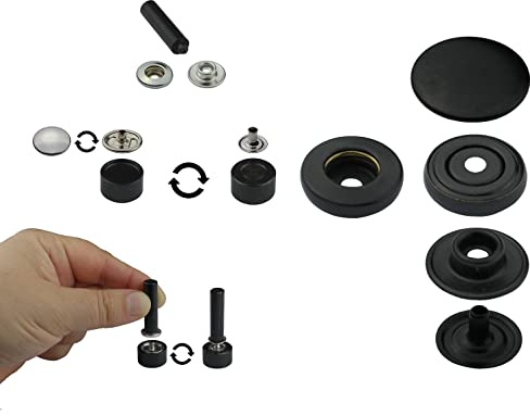 17 mm Ringfeder Druckknöpfe Ringfederverschluss, inklusive Werkzeug Snaps Buttons Metallknöpfe rostfreie Knöpfe (20 Stück)