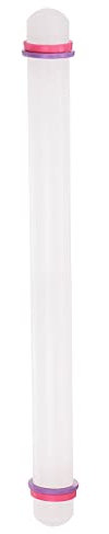 sourcing map Fondant Rolling Pin 20 Inch x 0.98 Inch Adjustable Guide Rings Non-Stick PP Plastic Fondant Roller Dough Roller Kitchen Decorating Tools for Cookie Pastry Pizza Clay