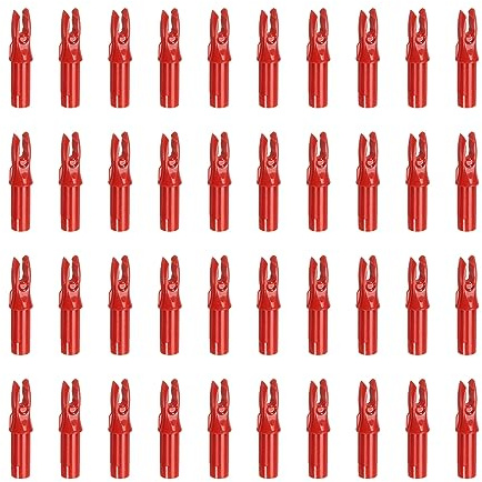 PATIKIL Tir Arc Flèche Encoches 6.2mm 0.244, 40 Paquet Insére Flèche Encoche Remplacement pour Tournage, Rouge