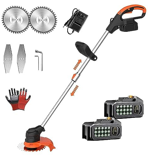 Corta Cespedes pequeños electrico Cortacésped eléctrico 2pcs 3000mAh Batería Grande 1800W Motor sin escobillas Cortacésped