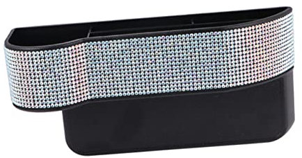 Supvox Autositzlücken-aufbewahrungsbox Aus Mikrofaser-leder Und Abs-material Mit Strasssteinen Verziert Organizer Für Fahrersitzlücke Geeignet Für Navigationsgeräte Gps Autoelektrik