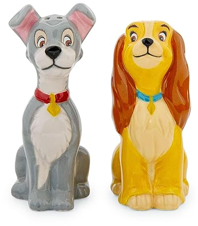 Silver Buffalo Disney Lady and The Tramp Ceramic Salt and Pepper Shaker Set