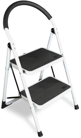 TCE 2 Step Ladder, 400lbs Ergonomic Folding Stool with Anti-Slip Pedal, Step Stool with Padded Handle for Kitchen, Household, Offices, ATRJZ9022BU, Torin