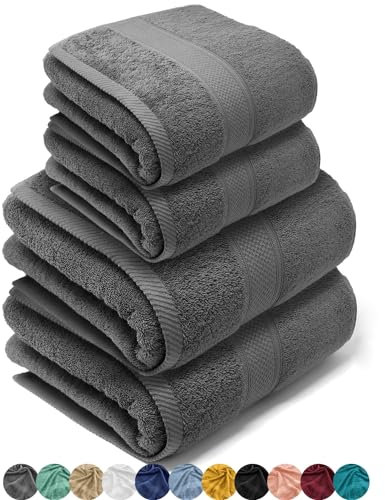 LEBENGOOD 4-teiliges Handtuch Set – 100% Baumwolle, Oeko-TEX® Zertifiziert – 2 Badetücher, 2 Handtücher, Extra weich, Saugfähig & Langlebig – Für Bad, Dusche & Gäste-WC