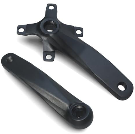LSRRYD 104BCD Vierkant Fahrrad Kurbelgarnitur 152mm 165mm 170mm Links Rechts Kurbelarme Aluminium Legierung Kurbel Für Mountainbike Rennrad Faltrad (Color : Black, Size : 165mm)