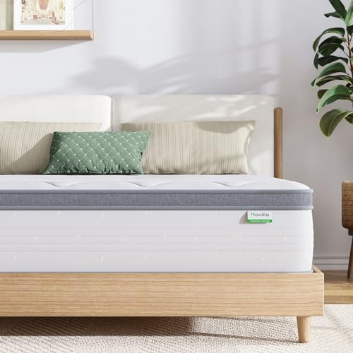 Novilla Colchones tamaño King de 9.8 Pulgadas, colchón de Espuma cómoda de 3 Zonas, colchón híbrido de 5 pies con Tela de Punto Oeko-Tex y Espuma CertiPUR-US 150 x 200 x 25 cm