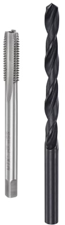 sourcing map Ensemble de tarauds et forets métriques M7 x 1 et foret hélicoïdal en oxyde noir de 6 mm, kit d'outils de réparation pour tarauds et tarauds