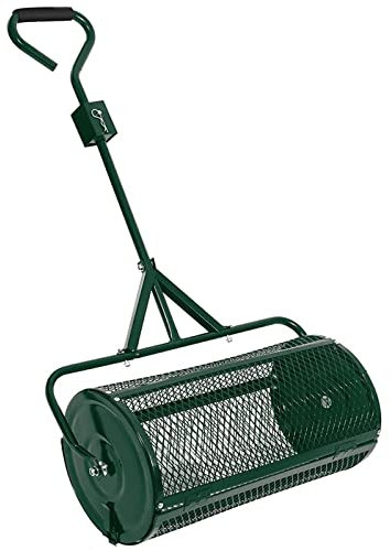 OSBELE Spandiconcime da Giardino, Spanditore a Spinta/Traino con Rullo in Rete Metallica per carichi Pesanti da 24 Pollici, Compost, Muschio di Torba, Terreno Superiore, Pacciamatura per Giardini e