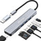 USB C Hub, 7 in 1 USB-C Hub Multiport Adapter mit PD100W, 4K HDMI, 5Gbps USB 3.0, 3*USB A, SD/TF Kartenleser, USB C Dock Splitter Kompatibel für MacBook Air/Pro Galaxy iPhone15, iPad, Galaxy, Laptop
