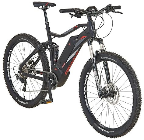 PROPHETE Graveler 27,5 E-MTB – 250W AEG Mittelmotor, 180 km Reichweite, 10-Gang Kettenschaltung, hydraulische Scheibenbremsen, Rockshox Federgabel, vollgefedert, schwarz matt
